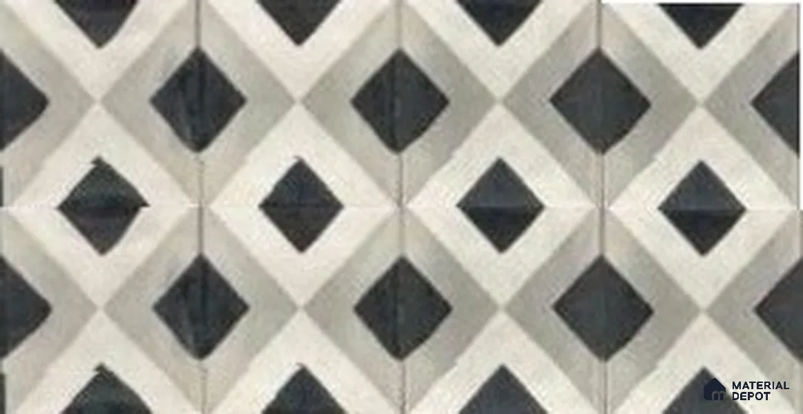 Athangudi Moroccan Floor Tile TL 10879 Pearl Finish 254 x 254 mm Center Concrete Tile - 18 mm