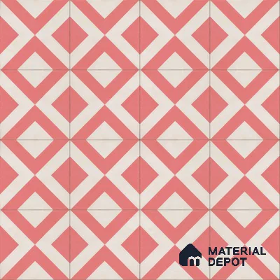 Athangudi Handmade Center Tile TL 10879 B Blush Diamond Chain 10 x 10 inch Concrete Pearl Finish - 18 mm | Suitable for Indoor Flooring in Living Room, Bedroom, Dining Area & Foyer