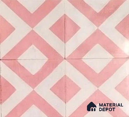 Athangudi Moroccan Floor Tile TL 10879 B Pearl Finish 254 x 254 mm Center Concrete Tile - 18 mm