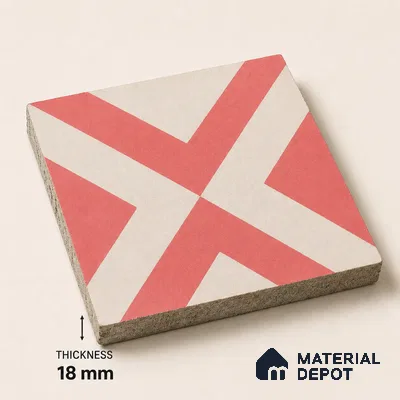 Athangudi Handmade Center Tile TL 10879 B Blush Diamond Chain 10 x 10 inch Concrete Pearl Finish - 18 mm | Suitable for Indoor Flooring in Living Room, Bedroom, Dining Area & Foyer