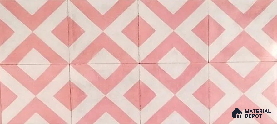 Athangudi Moroccan Floor Tile TL 10879 B Pearl Finish 254 x 254 mm Center Concrete Tile - 18 mm