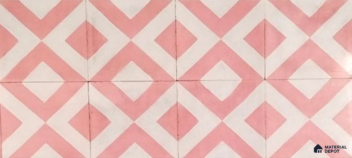 Athangudi Moroccan Floor Tile TL 10879 B Pearl Finish 254 x 254 mm Center Concrete Tile - 18 mm