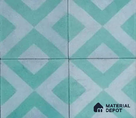 Athangudi Moroccan Floor Tile TL 10879 C Pearl Finish 254 x 254 mm Center Concrete Tile - 18 mm