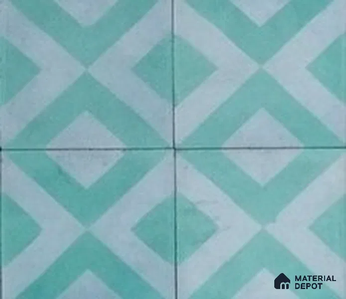 Athangudi Moroccan Floor Tile TL 10879 C Pearl Finish 254 x 254 mm Center Concrete Tile - 18 mm
