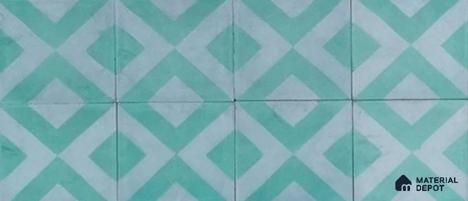 Athangudi Moroccan Floor Tile TL 10879 C Pearl Finish 254 x 254 mm Center Concrete Tile - 18 mm