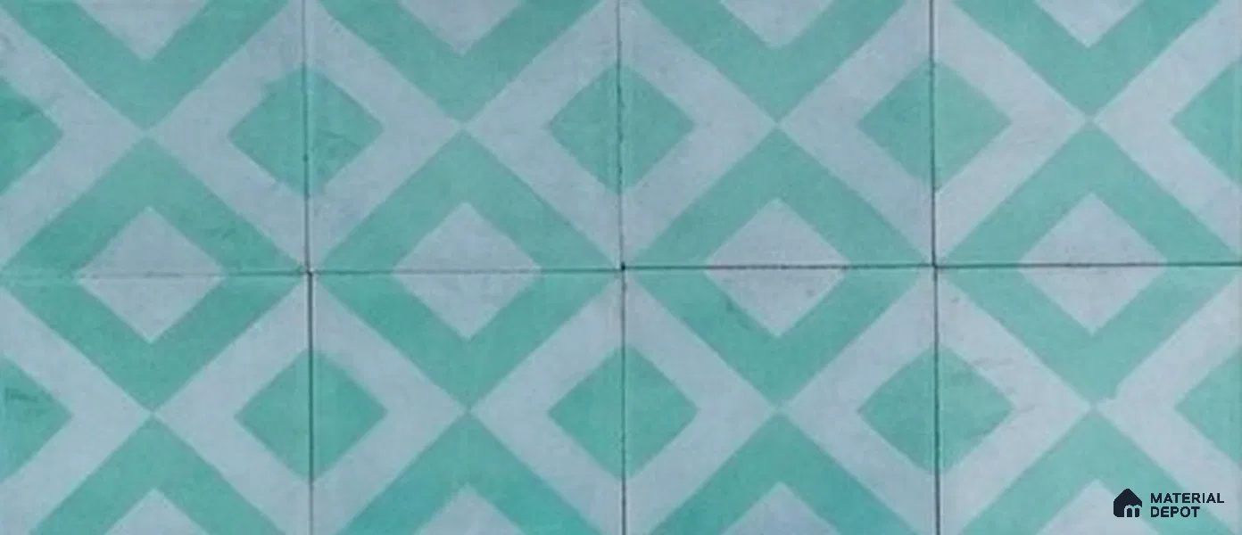 Athangudi Moroccan Floor Tile TL 10879 C Pearl Finish 254 x 254 mm Center Concrete Tile - 18 mm