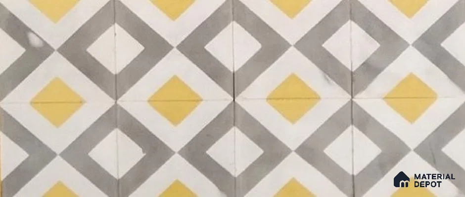 Athangudi Moroccan Floor Tile TL 10879 D Pearl Finish 254 x 254 mm Center Concrete Tile - 18 mm