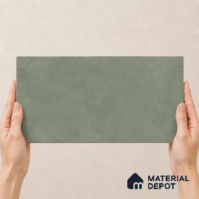 Athangudi Handmade Border Tile TL 10879 E Charcoal Diamond Chain 10 x 5 inch Concrete Pearl Finish - 18 mm | Suitable for Decorative Floor Borders in Living Room, Bedroom, Dining Area & Foyer