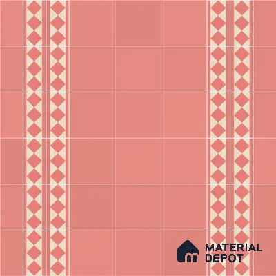 Athangudi Moroccan Floor Tile TL 10879 F Pearl Finish 127 x 254 mm Border Concrete Tile - 18 mm
