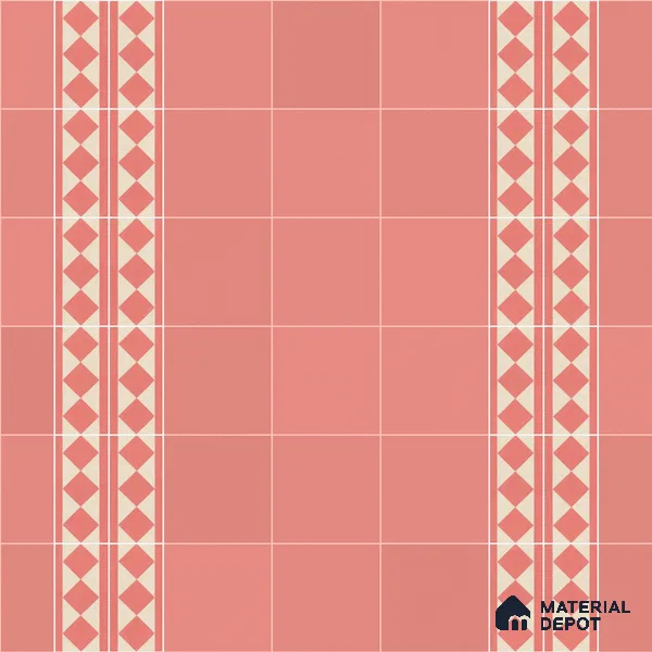 Athangudi Moroccan Floor Tile TL 10879 F Pearl Finish 127 x 254 mm Border Concrete Tile - 18 mm