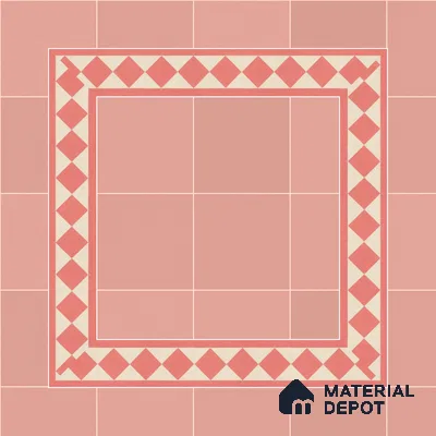 Athangudi Moroccan Floor Tile TL 10879 F Pearl Finish 127 x 254 mm Border Concrete Tile - 18 mm
