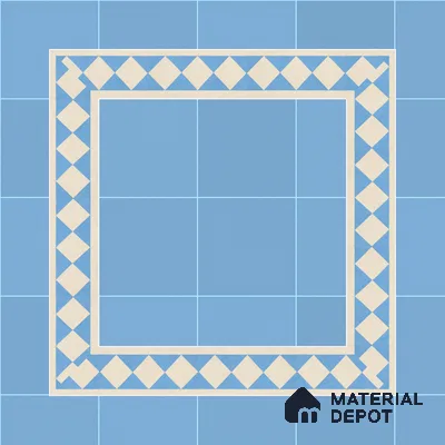 Athangudi Moroccan Floor Tile TL 10879 G Pearl Finish 127 x 254 mm Border Concrete Tile - 18 mm