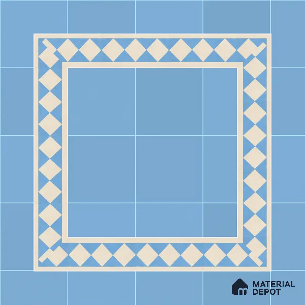 Athangudi Moroccan Floor Tile TL 10879 G Pearl Finish 127 x 254 mm Border Concrete Tile - 18 mm