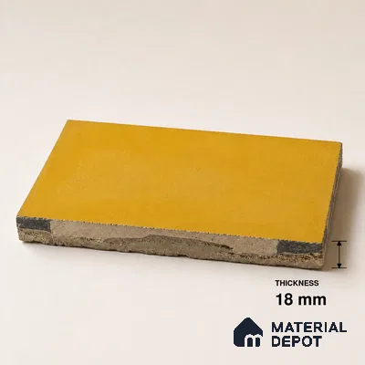Athangudi Handmade Border Tile TL 10879 H Ochre Grey Diamond 10 x 5 inch Concrete Pearl Finish - 18 mm | Suitable for Decorative Floor Borders in Living Room, Bedroom, Dining Area & Foyer