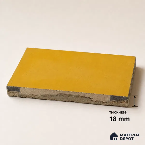 Athangudi Handmade Border Tile TL 10879 H Ochre Grey Diamond 10 x 5 inch Concrete Pearl Finish - 18 mm | Suitable for Decorative Floor Borders in Living Room, Bedroom, Dining Area & Foyer
