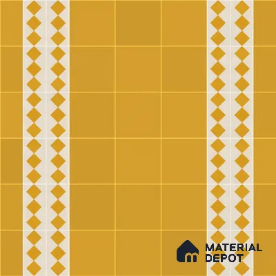Athangudi Moroccan Floor Tile TL 10879 H Pearl Finish 127 x 254 mm Border Concrete Tile - 18 mm