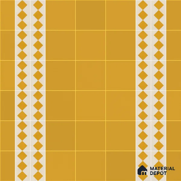 Athangudi Moroccan Floor Tile TL 10879 H Pearl Finish 127 x 254 mm Border Concrete Tile - 18 mm