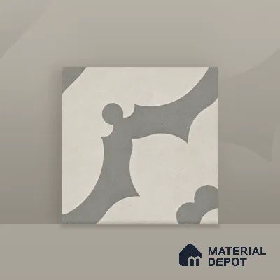 Athangudi Moroccan Floor Tile TL 10881 Pearl Finish 254 x 254 mm Center Concrete Tile - 18 mm