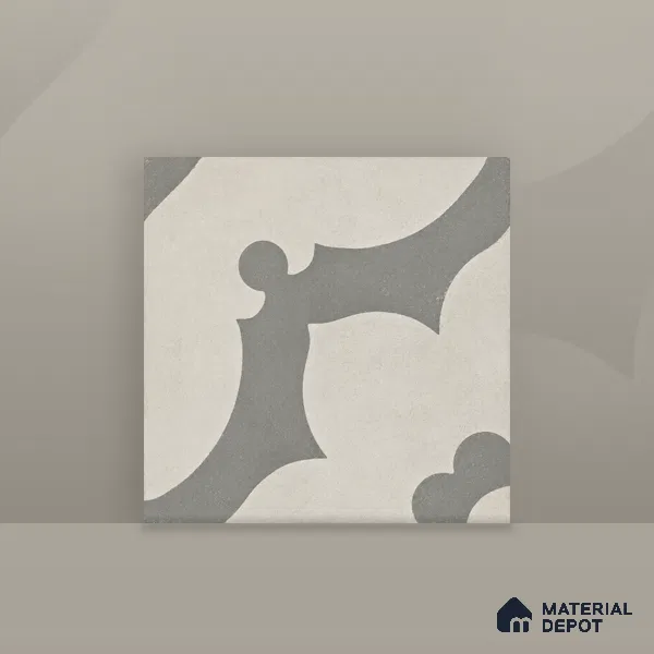 Athangudi Moroccan Floor Tile TL 10881 Pearl Finish 254 x 254 mm Center Concrete Tile - 18 mm
