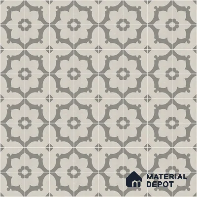 Athangudi Moroccan Floor Tile TL 10881 Pearl Finish 254 x 254 mm Center Concrete Tile - 18 mm