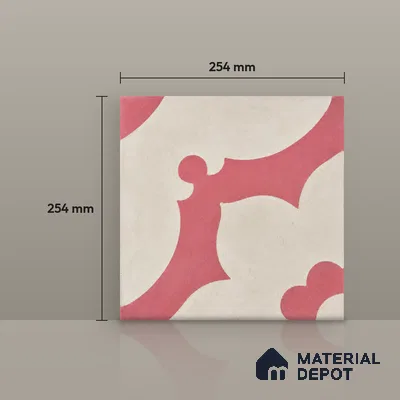 Athangudi Moroccan Floor Tile TL 10881 B Pearl Finish 254 x 254 mm Center Concrete Tile - 18 mm