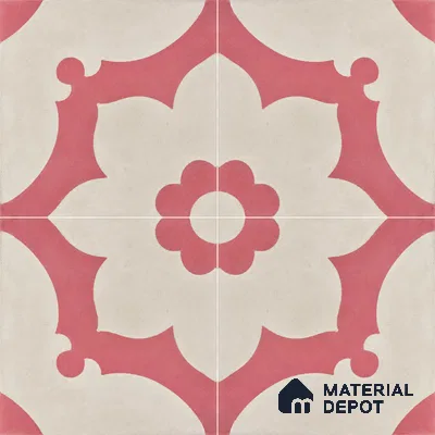 Athangudi Moroccan Floor Tile TL 10881 B Pearl Finish 254 x 254 mm Center Concrete Tile - 18 mm