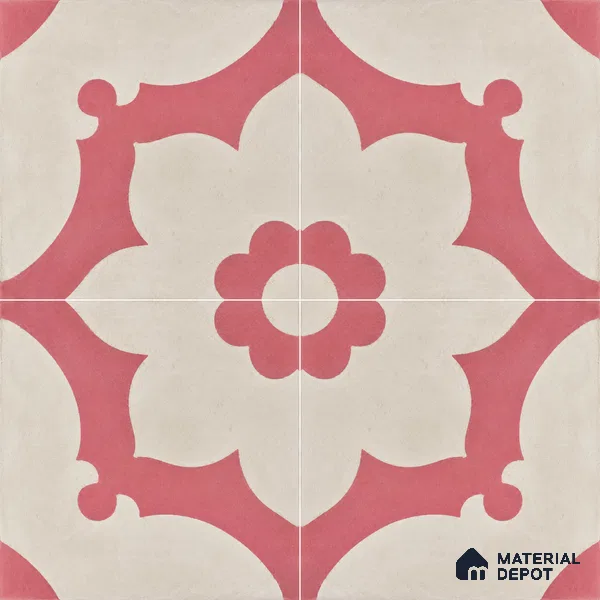 Athangudi Moroccan Floor Tile TL 10881 B Pearl Finish 254 x 254 mm Center Concrete Tile - 18 mm