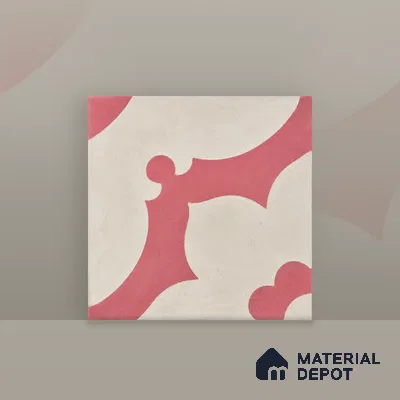 Athangudi Moroccan Floor Tile TL 10881 B Pearl Finish 254 x 254 mm Center Concrete Tile - 18 mm
