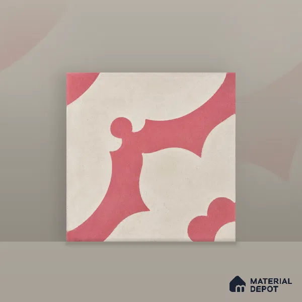 Athangudi Moroccan Floor Tile TL 10881 B Pearl Finish 254 x 254 mm Center Concrete Tile - 18 mm