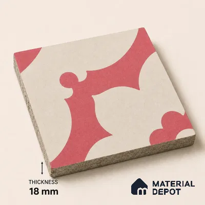 Athangudi Handmade Center Tile TL 10881 B Rose Lotus Medallion 10 x 10 inch Concrete Pearl Finish - 18 mm | Suitable for Indoor Flooring in Living Room, Bedroom, Dining Area & Foyer