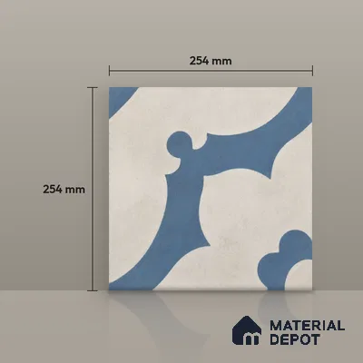 Athangudi Moroccan Floor Tile TL 10881 C Pearl Finish 254 x 254 mm Center Concrete Tile - 18 mm
