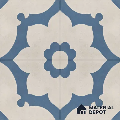 Athangudi Moroccan Floor Tile TL 10881 C Pearl Finish 254 x 254 mm Center Concrete Tile - 18 mm
