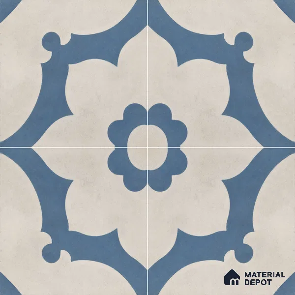 Athangudi Moroccan Floor Tile TL 10881 C Pearl Finish 254 x 254 mm Center Concrete Tile - 18 mm
