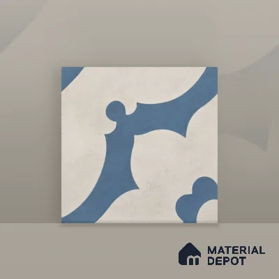 Athangudi Moroccan Floor Tile TL 10881 C Pearl Finish 254 x 254 mm Center Concrete Tile - 18 mm