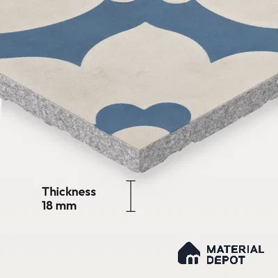 Athangudi Moroccan Floor Tile TL 10881 C Pearl Finish 254 x 254 mm Center Concrete Tile - 18 mm