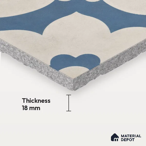 Athangudi Moroccan Floor Tile TL 10881 C Pearl Finish 254 x 254 mm Center Concrete Tile - 18 mm
