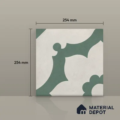 Athangudi Moroccan Floor Tile TL 10881 D Pearl Finish 254 x 254 mm Center Concrete Tile - 18 mm