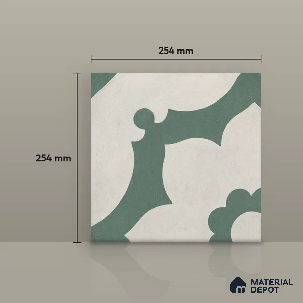 Athangudi Moroccan Floor Tile TL 10881 D Pearl Finish 254 x 254 mm Center Concrete Tile - 18 mm
