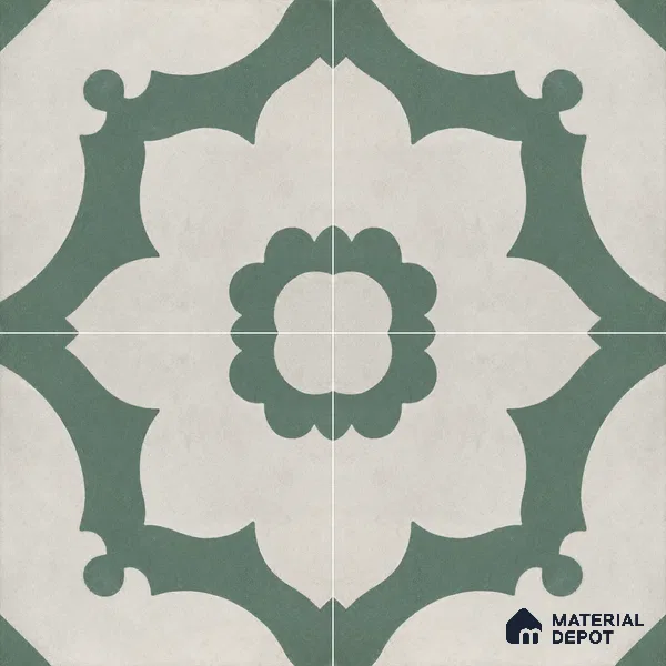 Athangudi Moroccan Floor Tile TL 10881 D Pearl Finish 254 x 254 mm Center Concrete Tile - 18 mm