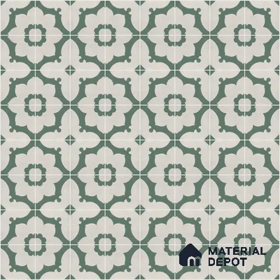 Athangudi Moroccan Floor Tile TL 10881 D Pearl Finish 254 x 254 mm Center Concrete Tile - 18 mm