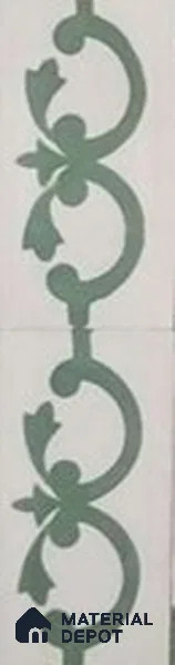 Athangudi Moroccan Floor Tile TL 10881 H Pearl Finish 127 x 254 mm Border Concrete Tile - 18 mm
