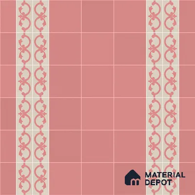Athangudi Moroccan Floor Tile TL 10881 F Pearl Finish 127 x 254 mm Border Concrete Tile - 18 mm