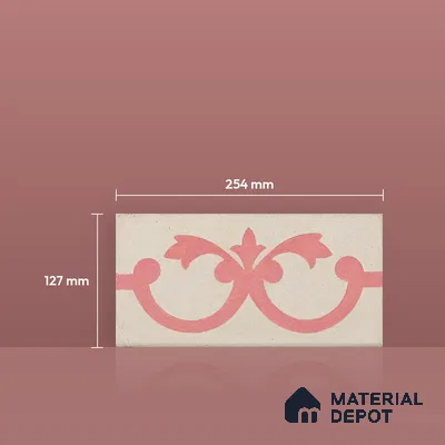 Athangudi Moroccan Floor Tile TL 10881 F Pearl Finish 127 x 254 mm Border Concrete Tile - 18 mm