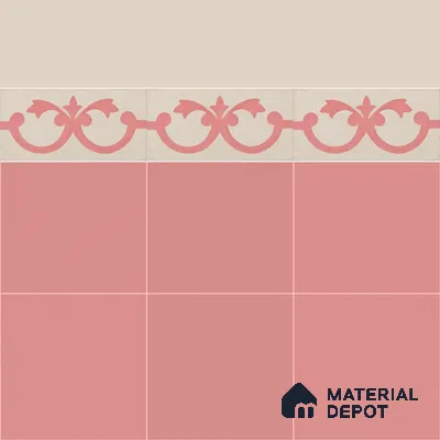 Athangudi Moroccan Floor Tile TL 10881 F Pearl Finish 127 x 254 mm Border Concrete Tile - 18 mm