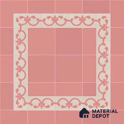 Athangudi Moroccan Floor Tile TL 10881 F Pearl Finish 127 x 254 mm Border Concrete Tile - 18 mm