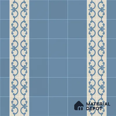 Athangudi Moroccan Floor Tile TL 10881 G Pearl Finish 127 x 254 mm Border Concrete Tile - 18 mm