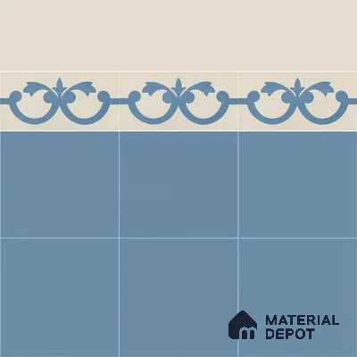 Athangudi Moroccan Floor Tile TL 10881 G Pearl Finish 127 x 254 mm Border Concrete Tile - 18 mm