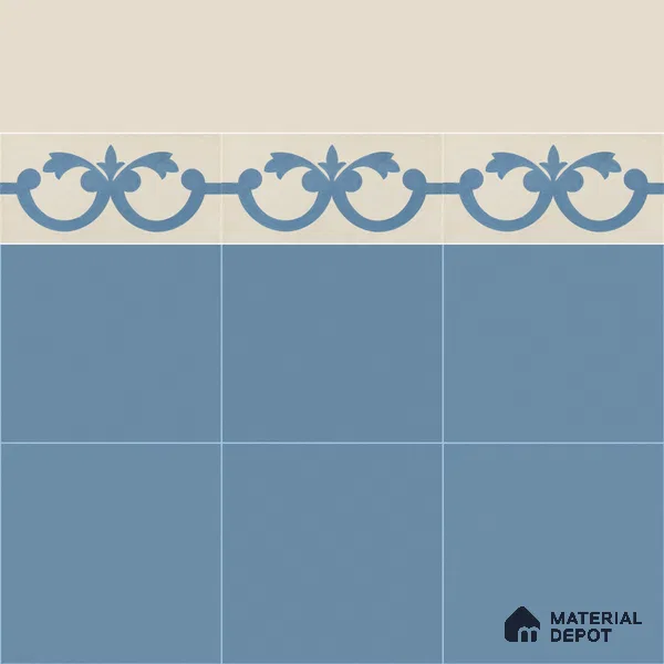 Athangudi Moroccan Floor Tile TL 10881 G Pearl Finish 127 x 254 mm Border Concrete Tile - 18 mm