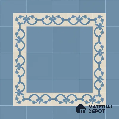 Athangudi Moroccan Floor Tile TL 10881 G Pearl Finish 127 x 254 mm Border Concrete Tile - 18 mm