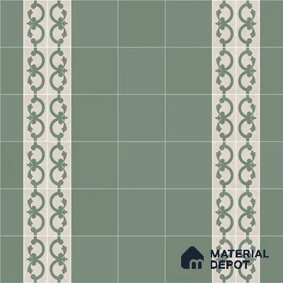 Athangudi Moroccan Floor Tile TL 10881 H Pearl Finish 127 x 254 mm Border Concrete Tile - 18 mm